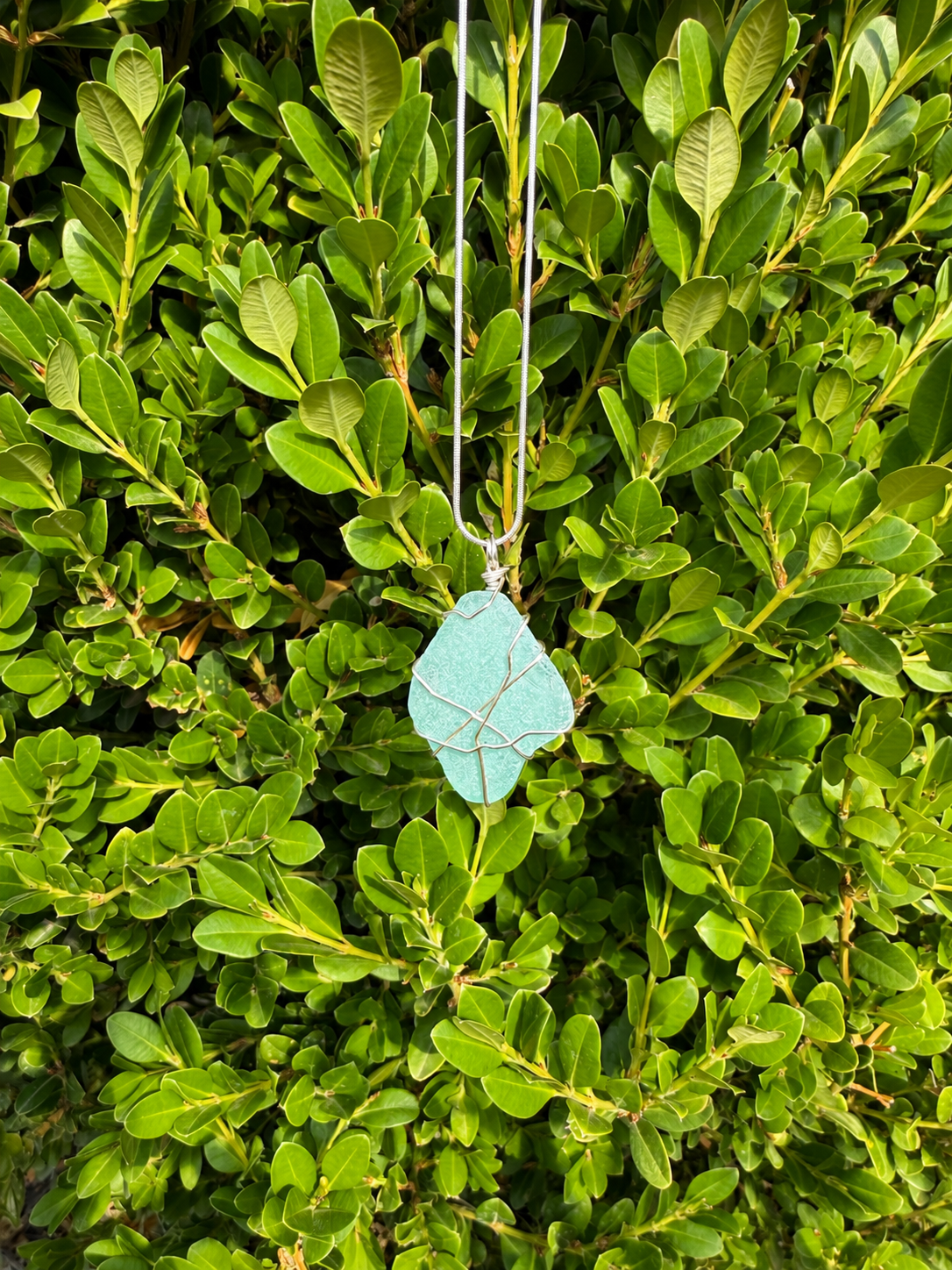 Hand Wrapped Okinawa Sea Glass Necklace