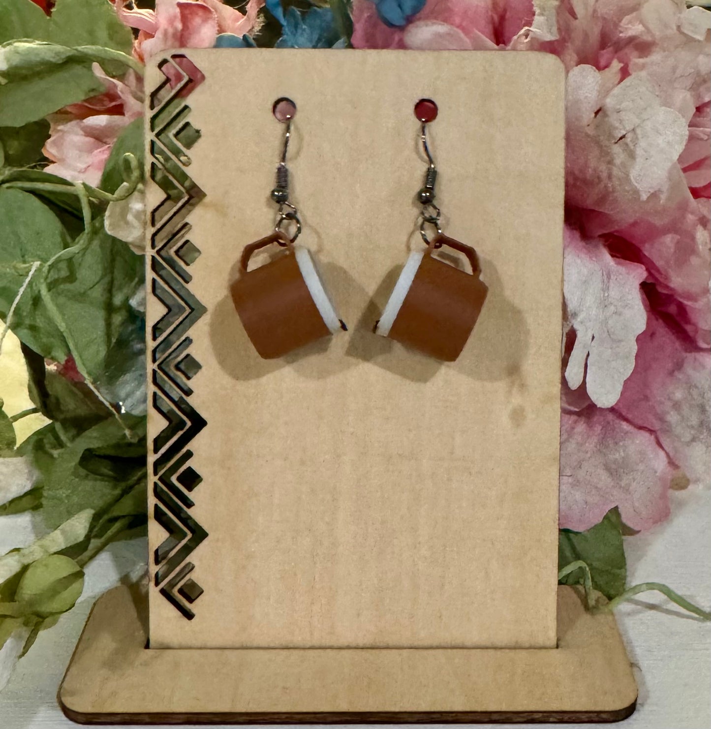 3D Printed Coffee Mug Earrings