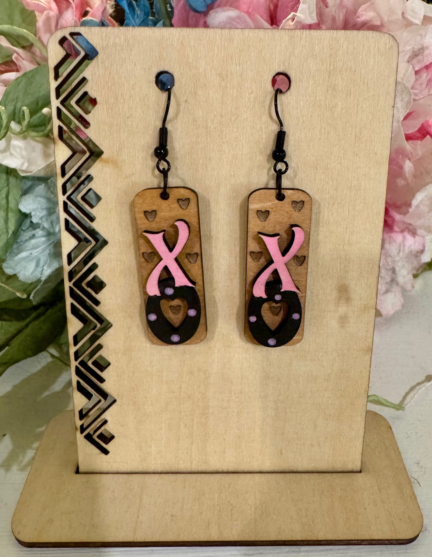 Laser Cut XO Valentine Earrings