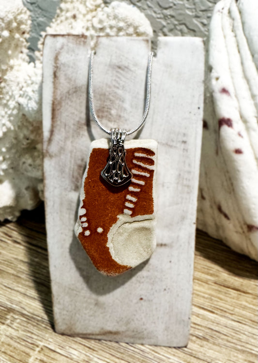 Okinawa Ocean-Tumbled Pottery Necklace