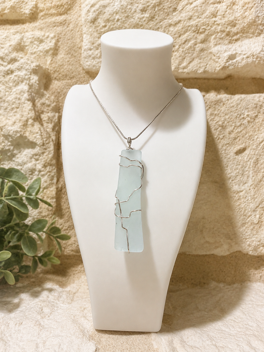 Hand Wrapped Okinawa Sea Glass Necklace