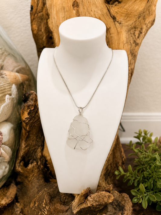 Hand Wrapped Okinawa Sea Glass Necklace