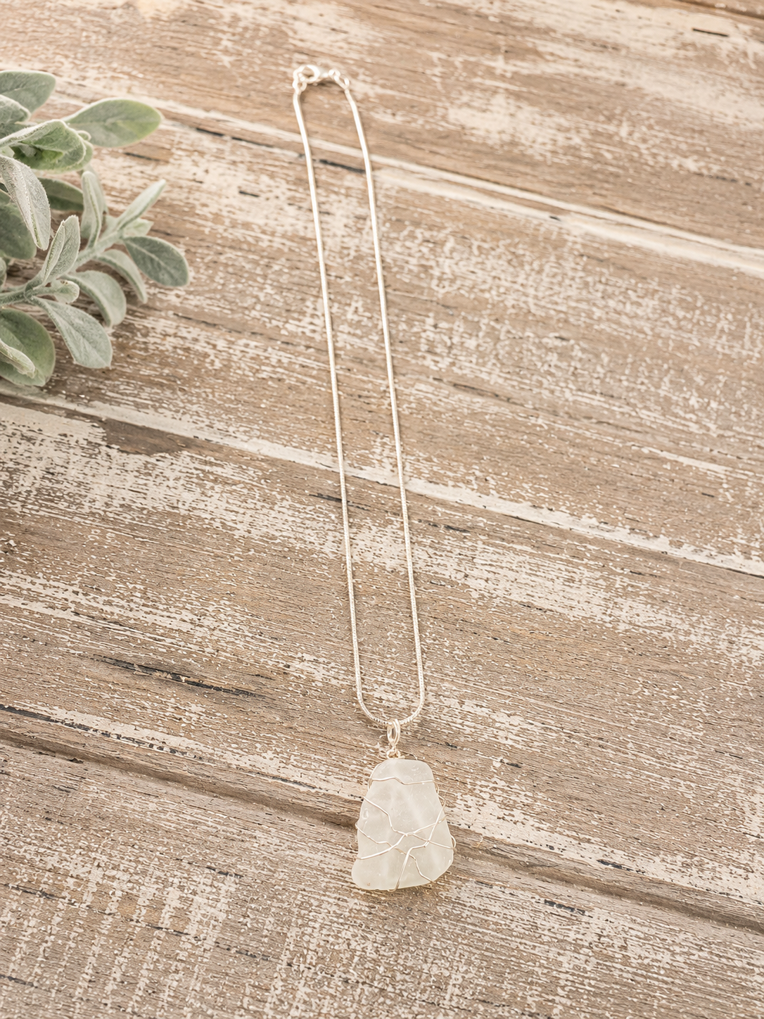 Hand Wrapped Okinawa Sea Glass Necklace