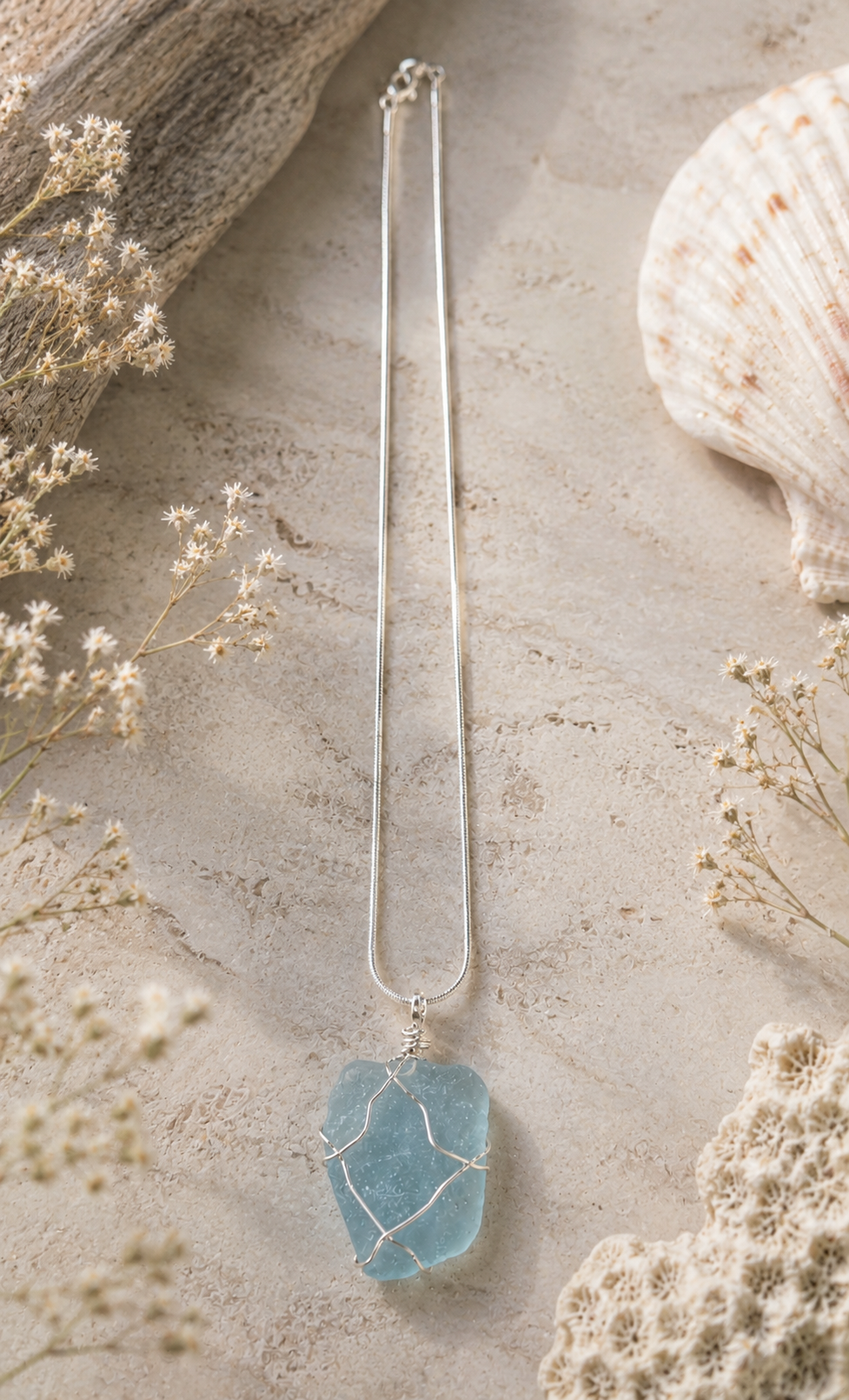 Hand-Wrapped Okinawa Seaglass Necklace