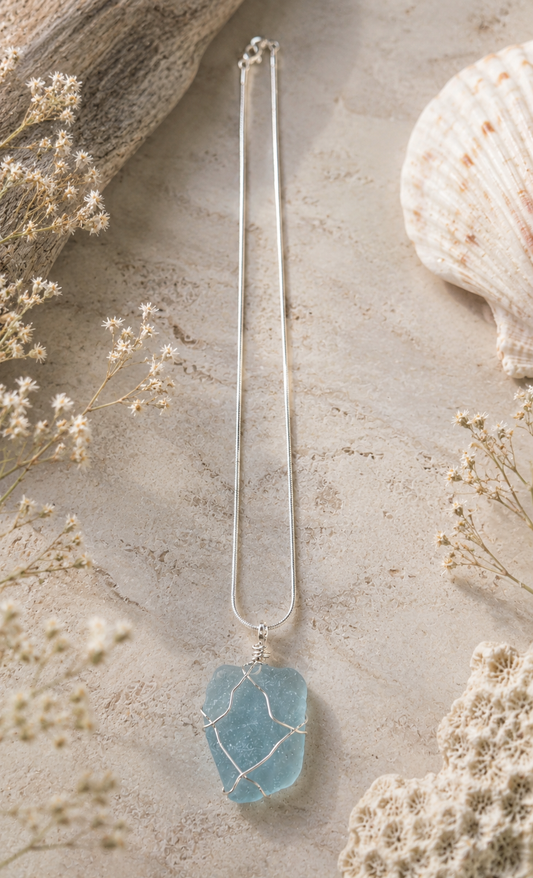Hand-Wrapped Okinawa Seaglass Necklace
