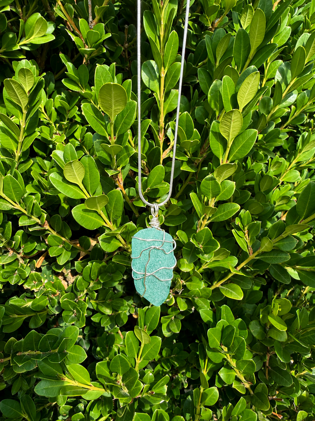 Hand-Wrapped Okinawa Sea Glass Necklace