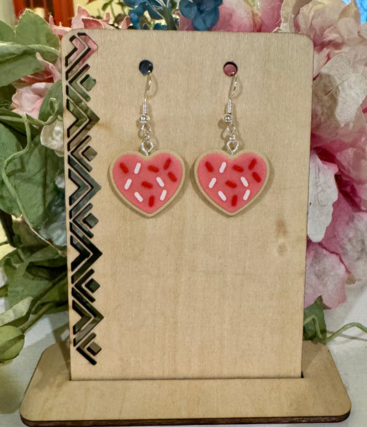 3D Printed Sprinkled Heart Earrings