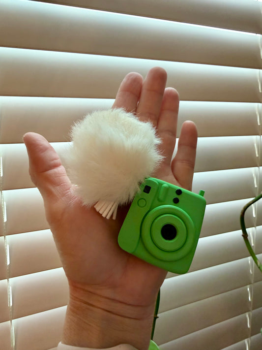 Mini Camera Keychain with Photo Slot & Pom Pom