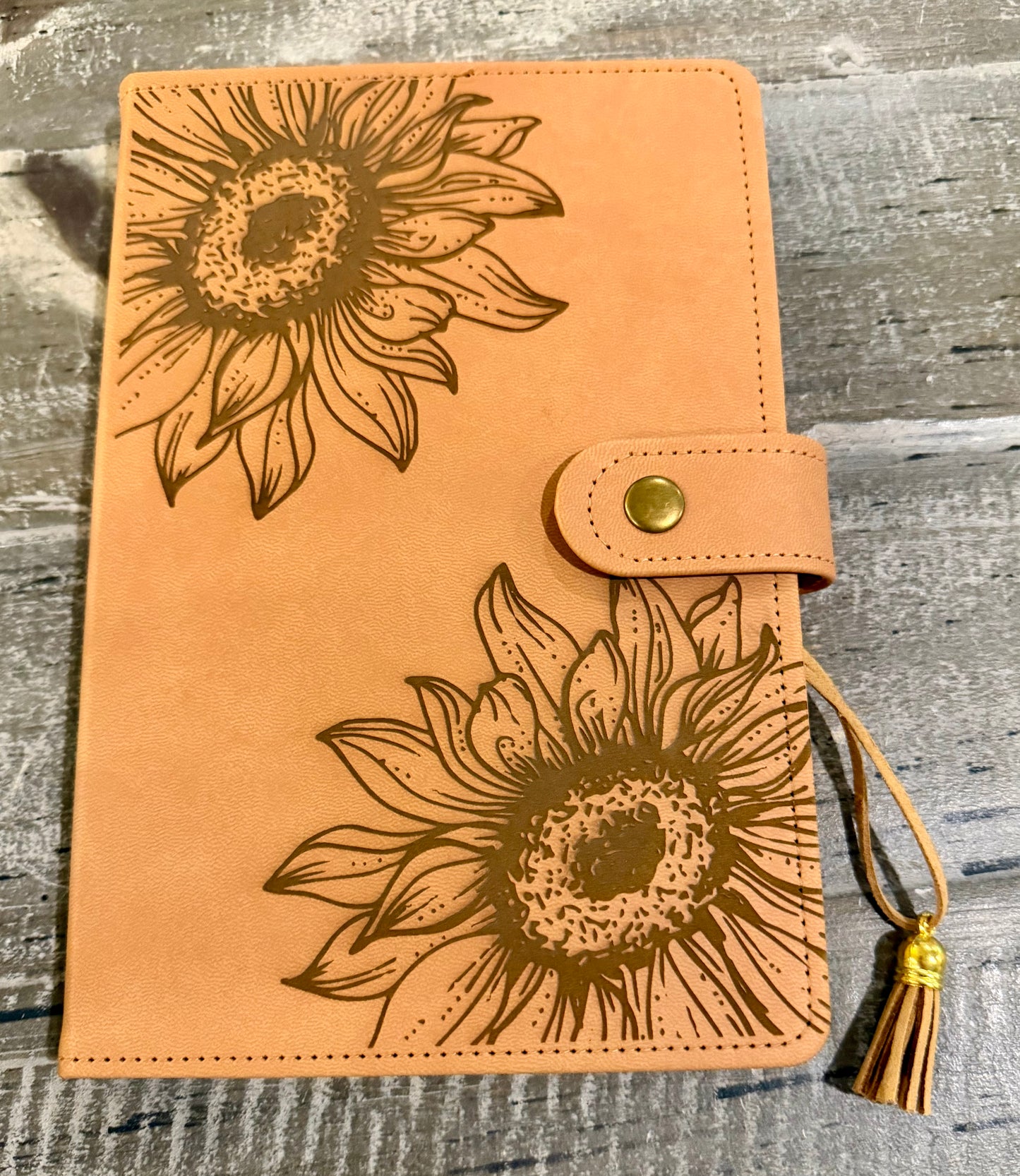 Laser Engraved Sunflower Journal